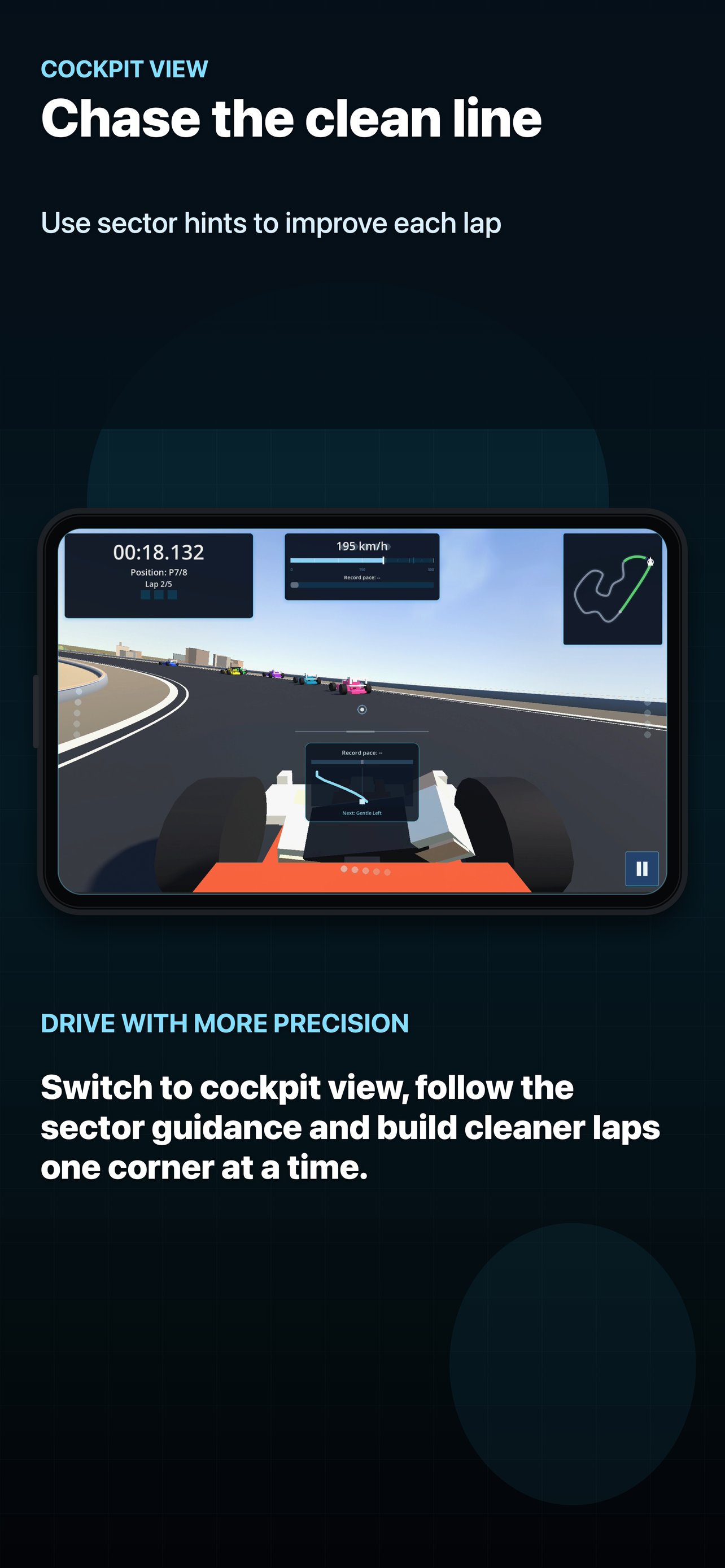 PolyCar Lab iPhone screenshot showing cockpit camera